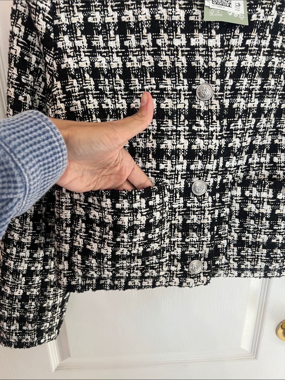 NWT H&M Tweed Blazer Jacket - Picture 4 of 6
